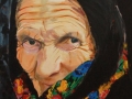 Painting of an old woman from Transylvania by Adela Tavares